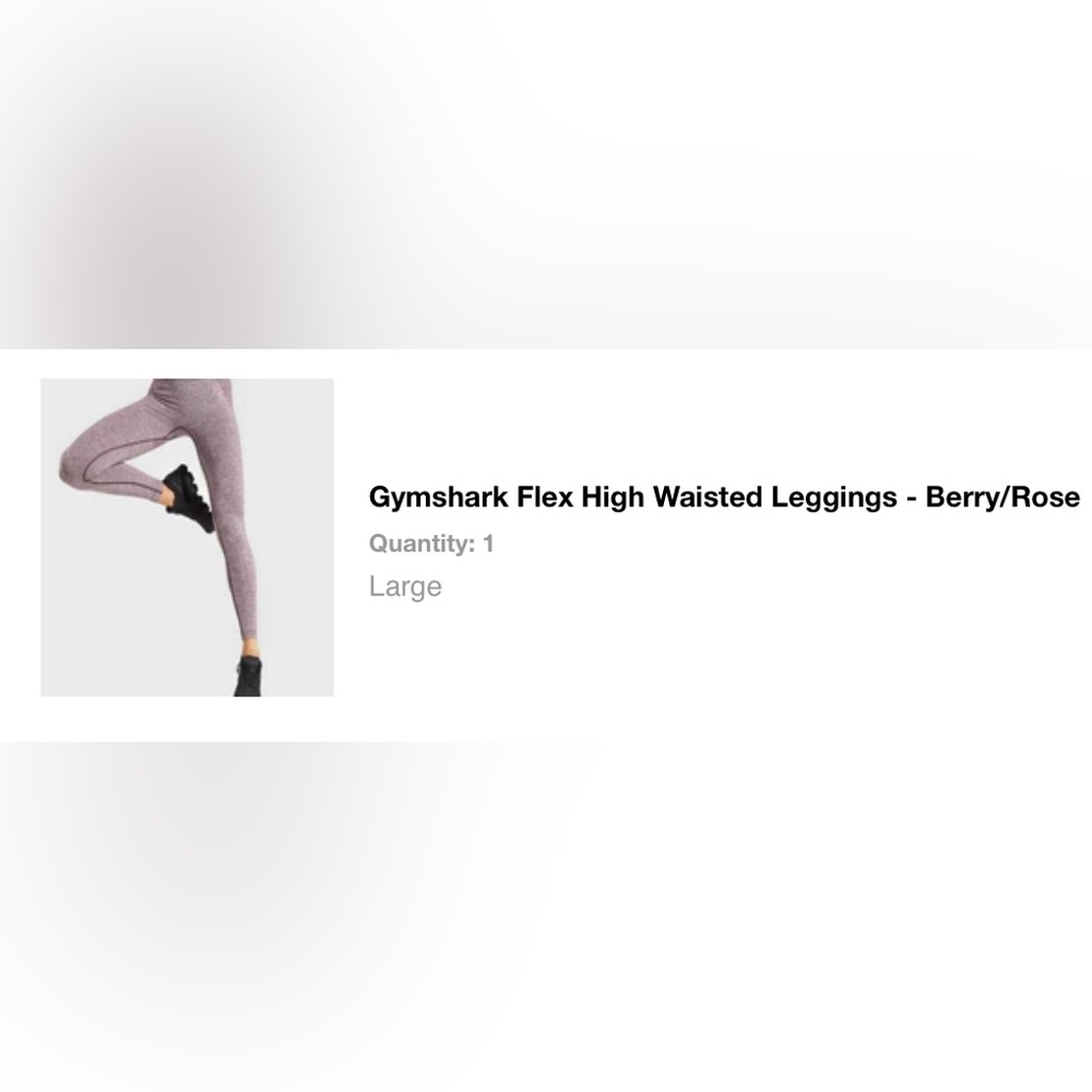 Gymshark Flex High Waisted Leggings - Berry/Rose - Picture 4 of 4